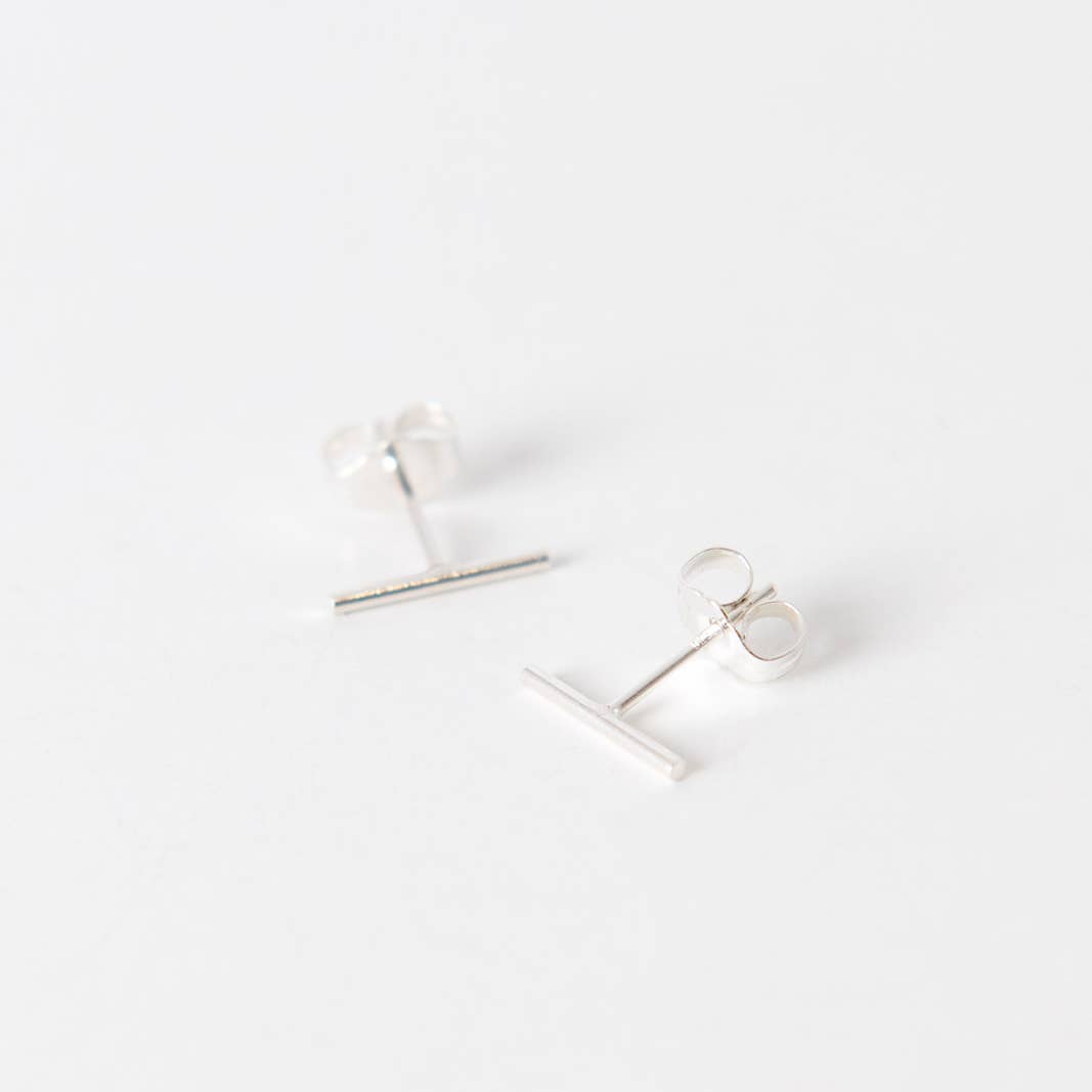 Tiny Bar Stud Earrings - Daily Sparkles