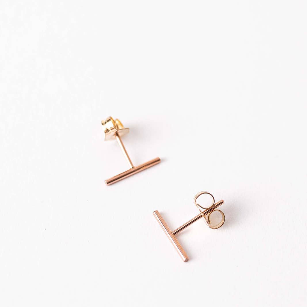 Tiny Bar Stud Earrings - Daily Sparkles