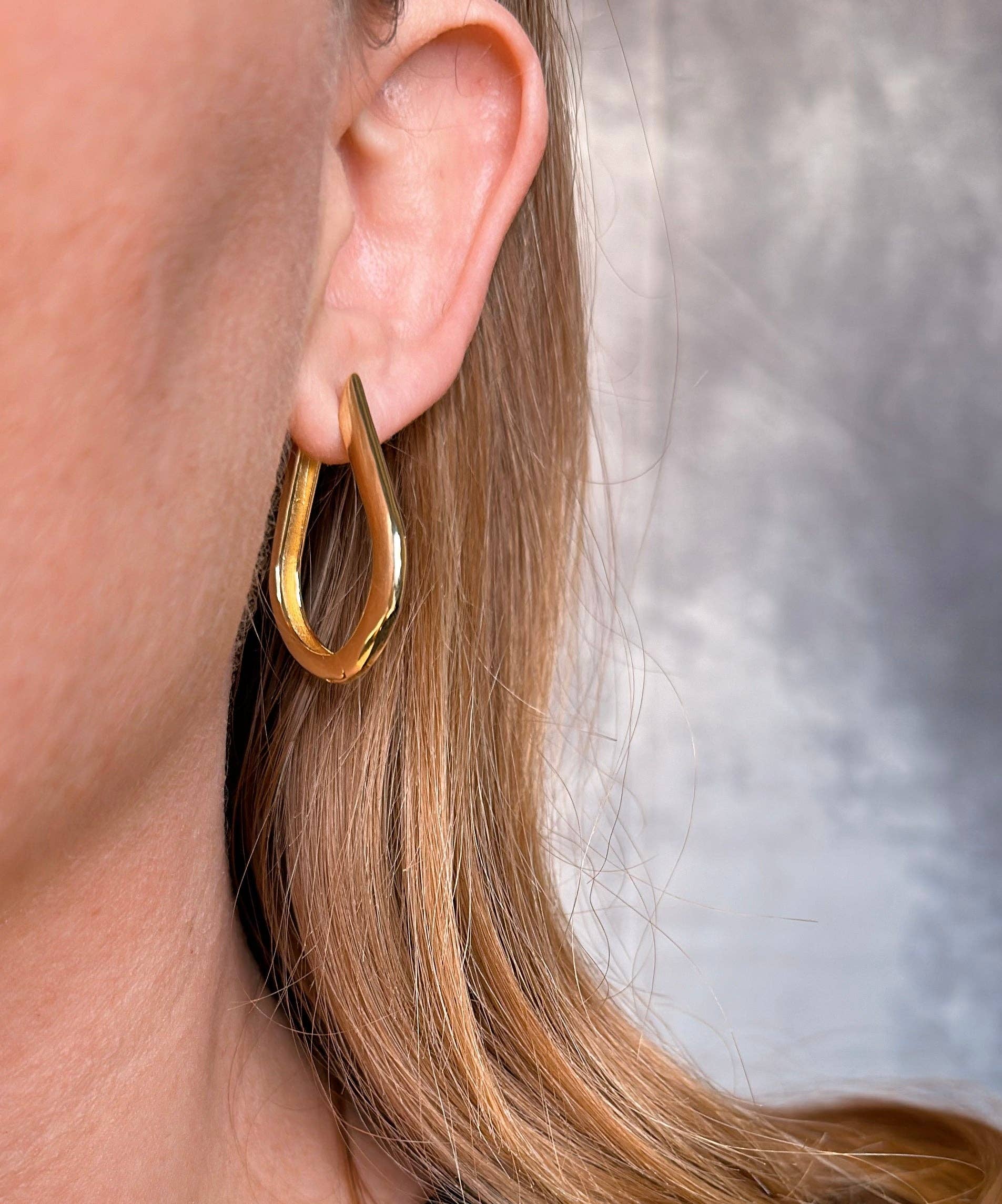 Teardrop Hoop Earrings - Daily Sparkles 